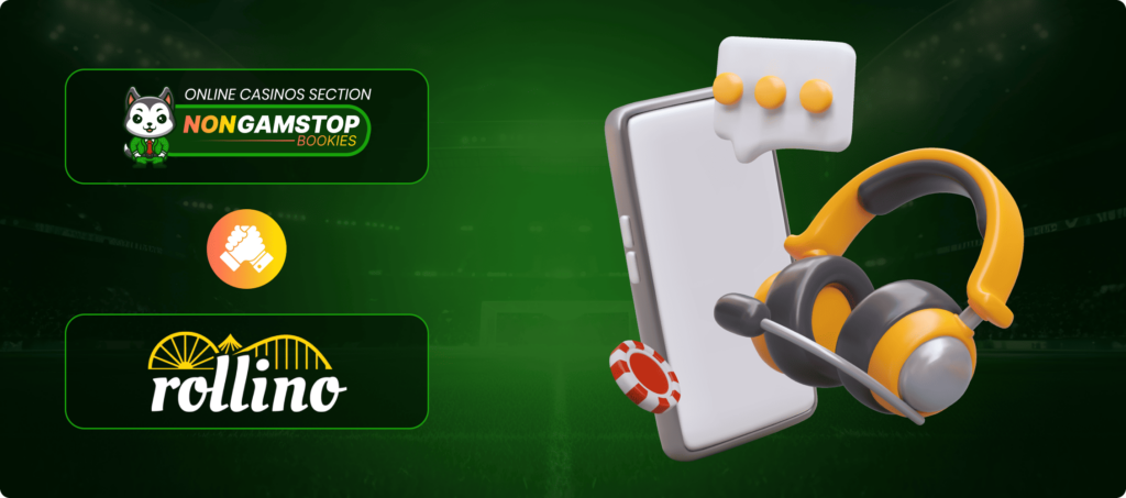 Rollino Casino Customer Support Banner